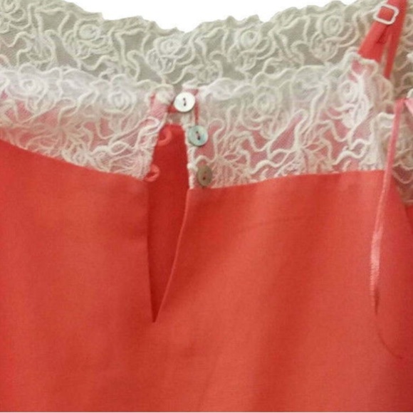 $98 Willow & Clay Circled in Lace Cami Top Large Orange Smocked Lace Tank Lined - Picture 7 of 14